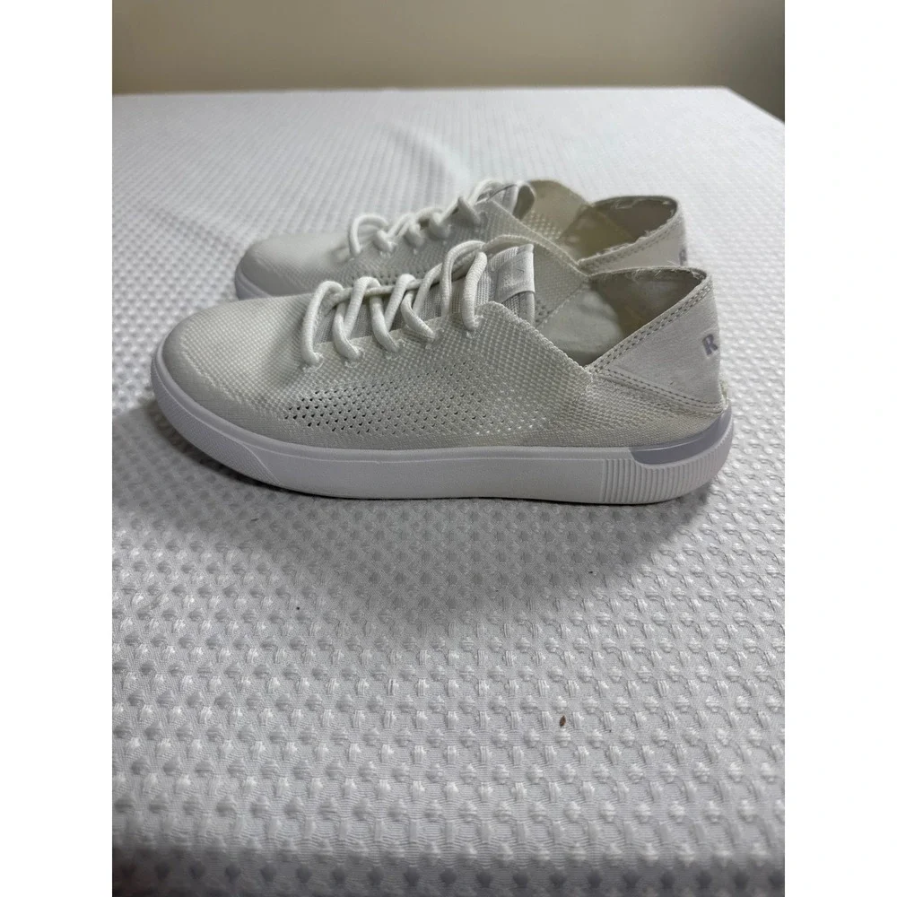 Reef Sneakers Kids 6 Neptune White Knit Fold Down Heel EUC